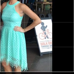 Mint green cocktail dress